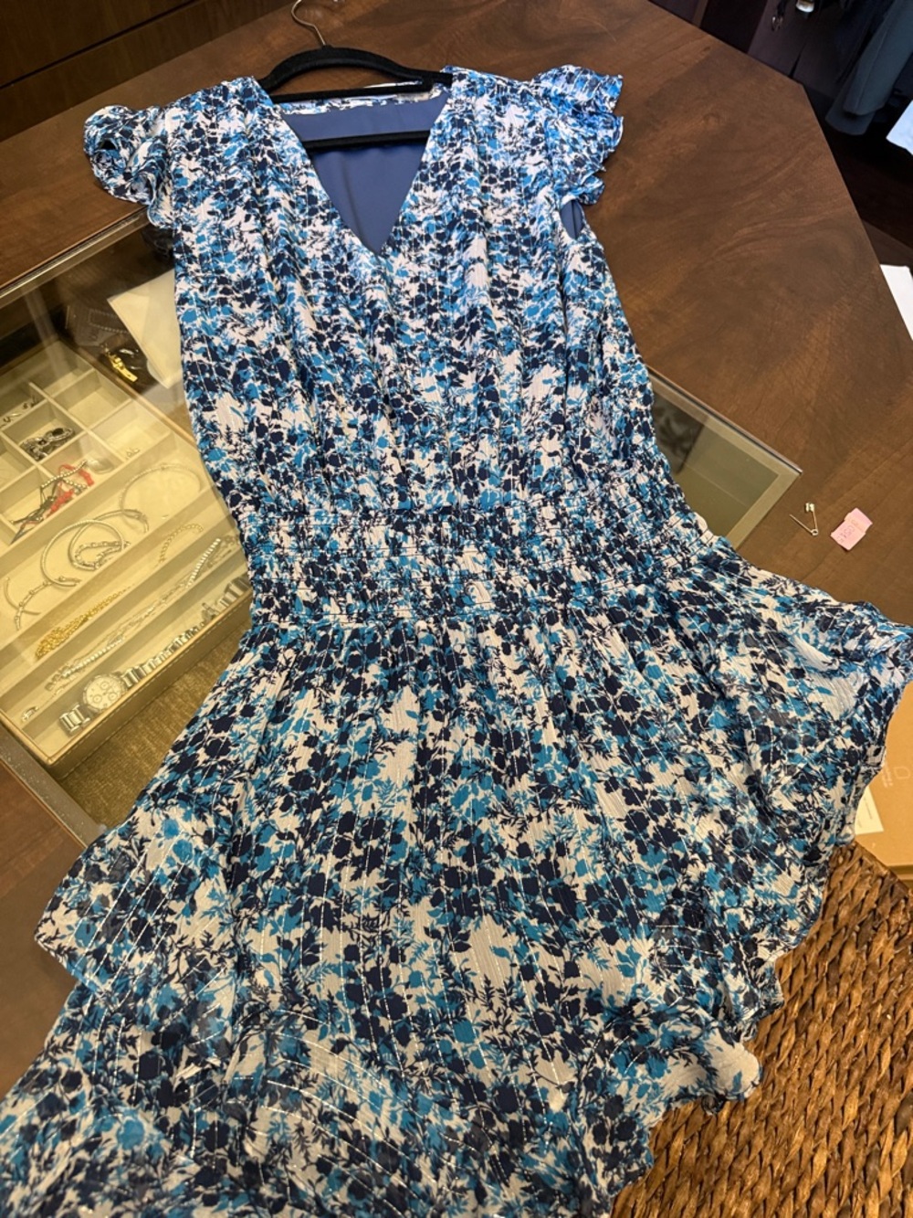 Ramy brook size large mini floral with silver detail, runs more like a medium